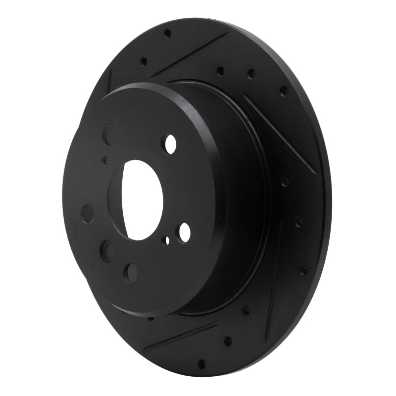 Lexus ES300 Brake Rotor (1) - Rear Left - R1 Concepts - Drilled & Slotted - Black - `92-`03